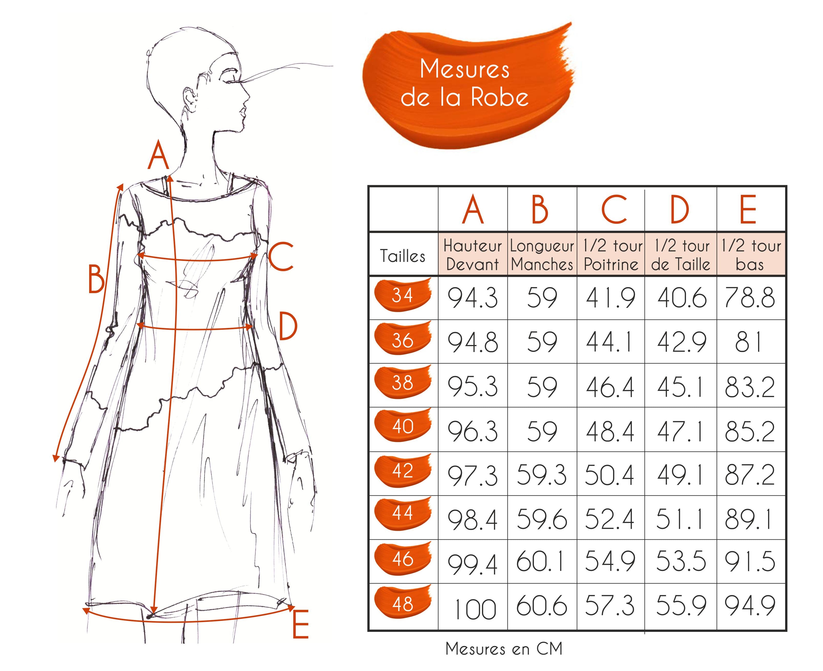 Guide des tailles - LA ROBE | FÉÉRIC
