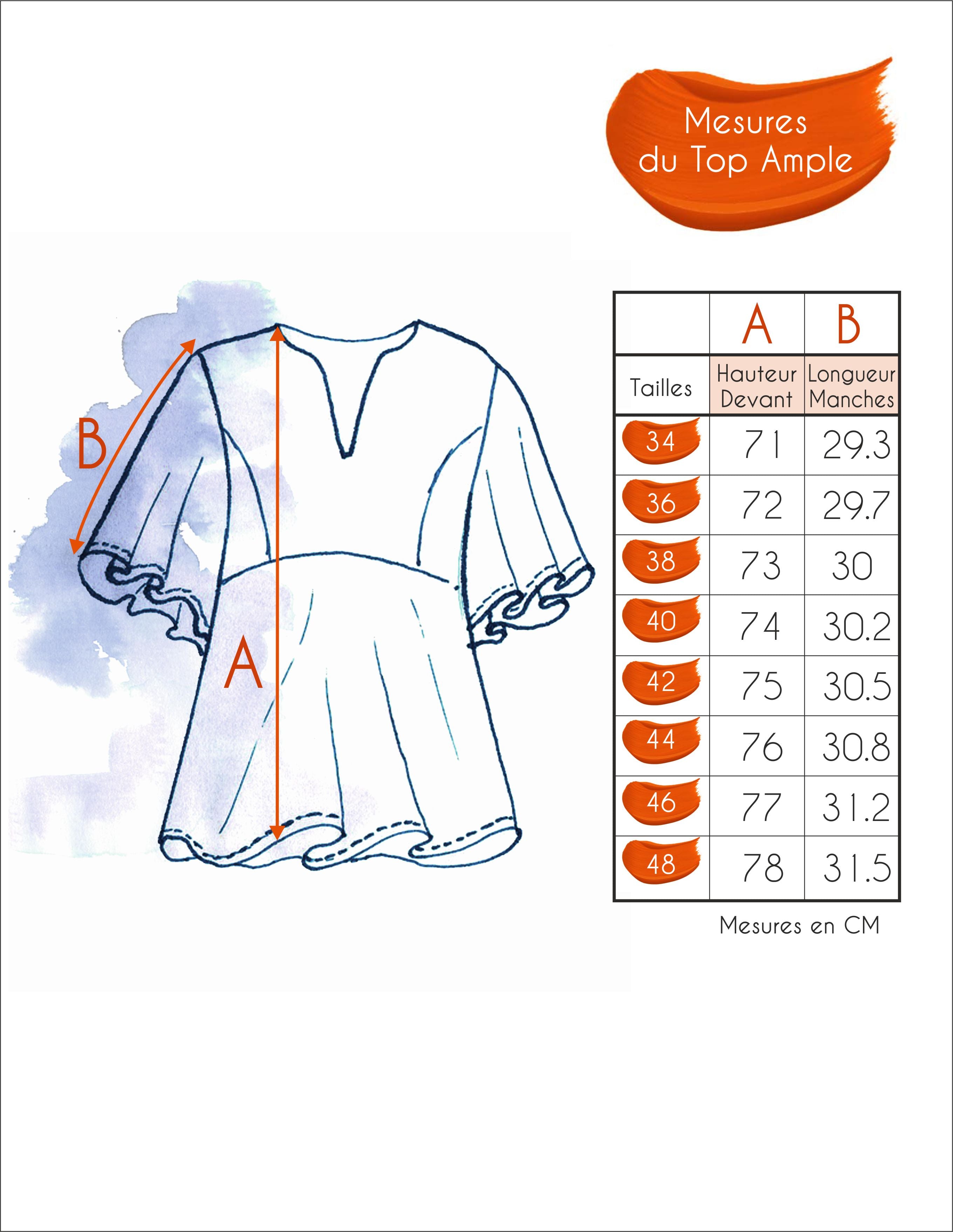 Guide des tailles - LE TOP | OASIS