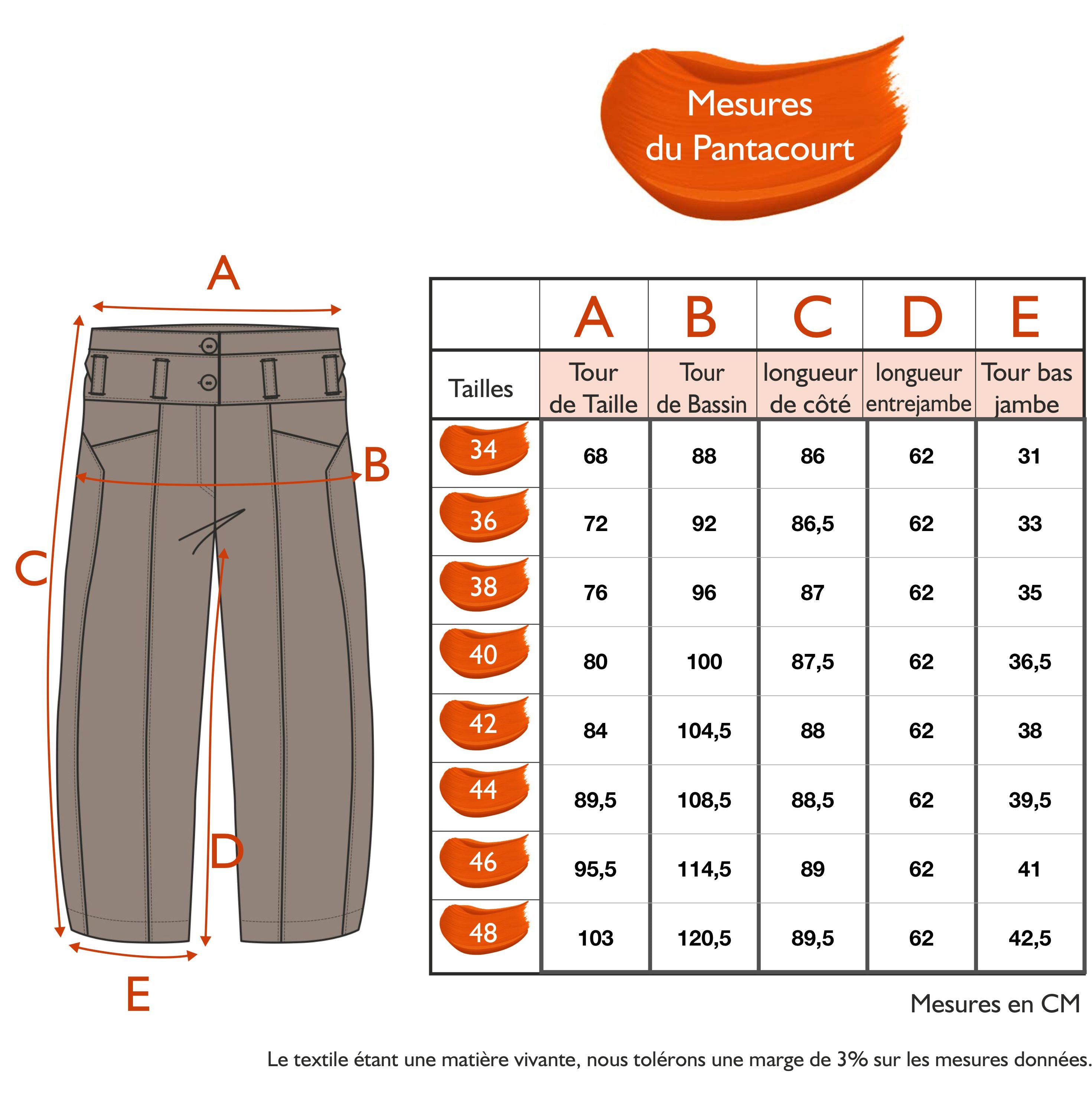Guide des tailles - LE PANTACOURT | SUPERLYCRA 23