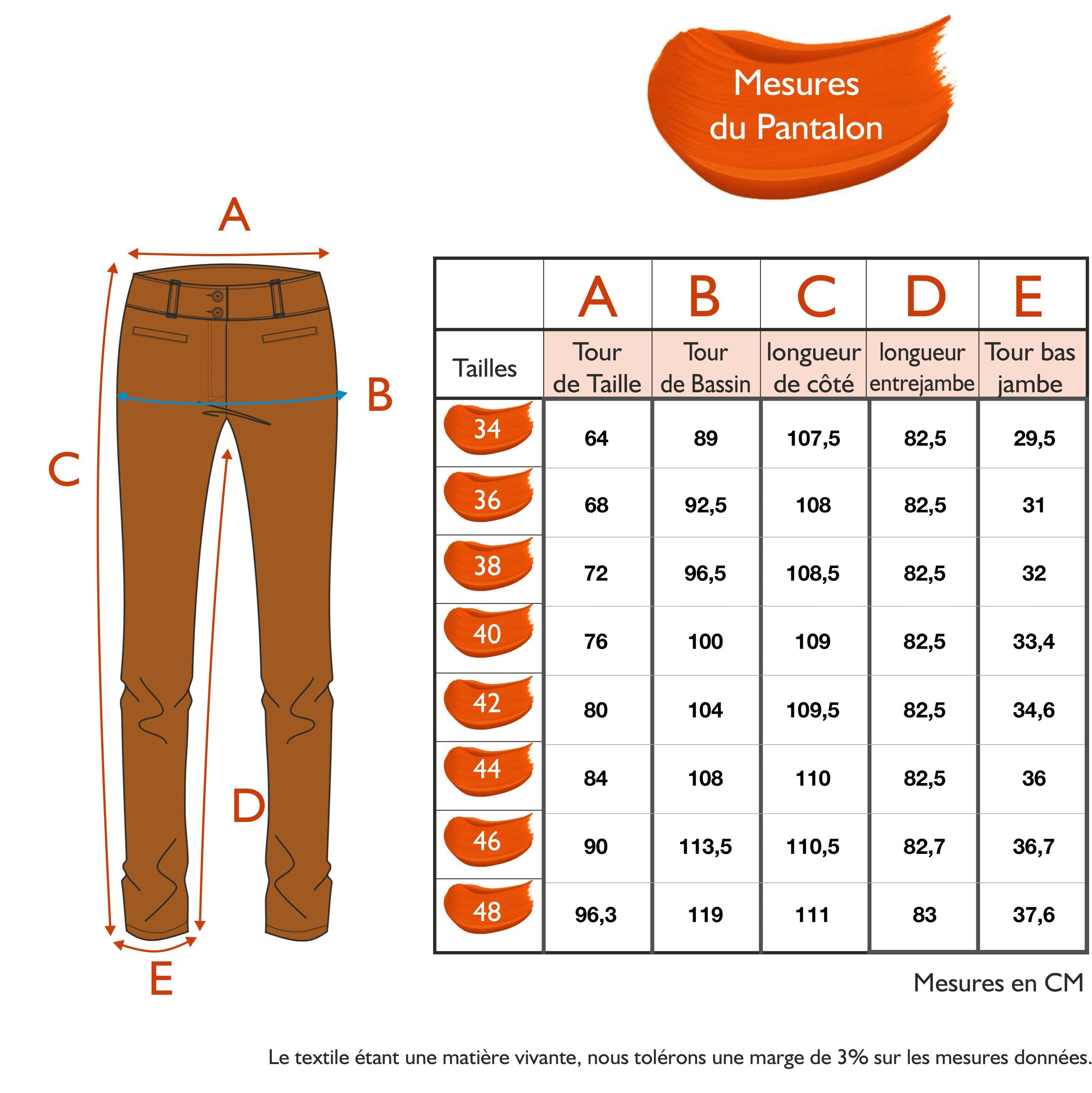Guide des tailles - LE PANTALON | LEGENDE D'AUTOMNE