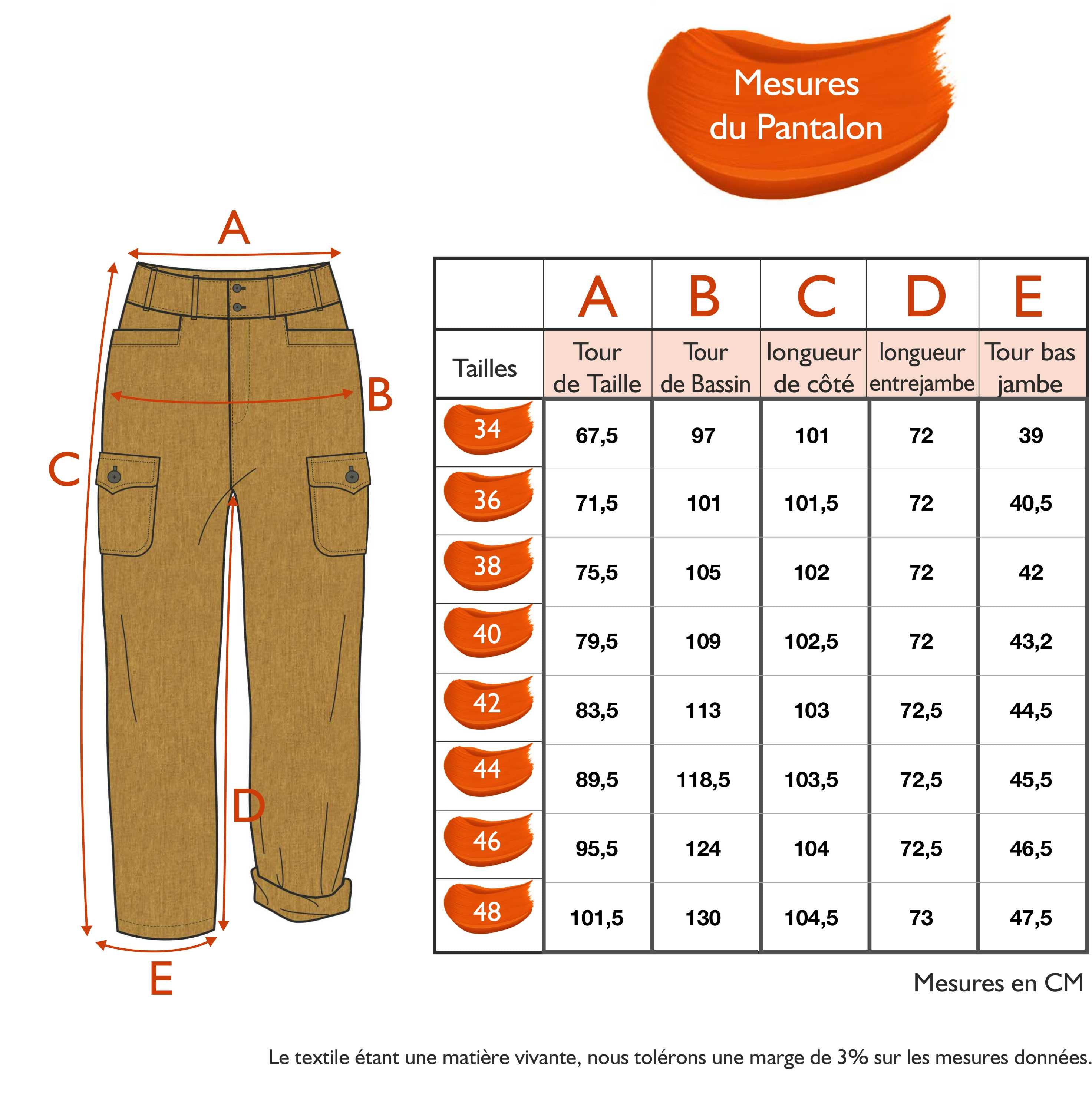 Guide des tailles - LE PANTALON | SAFARI