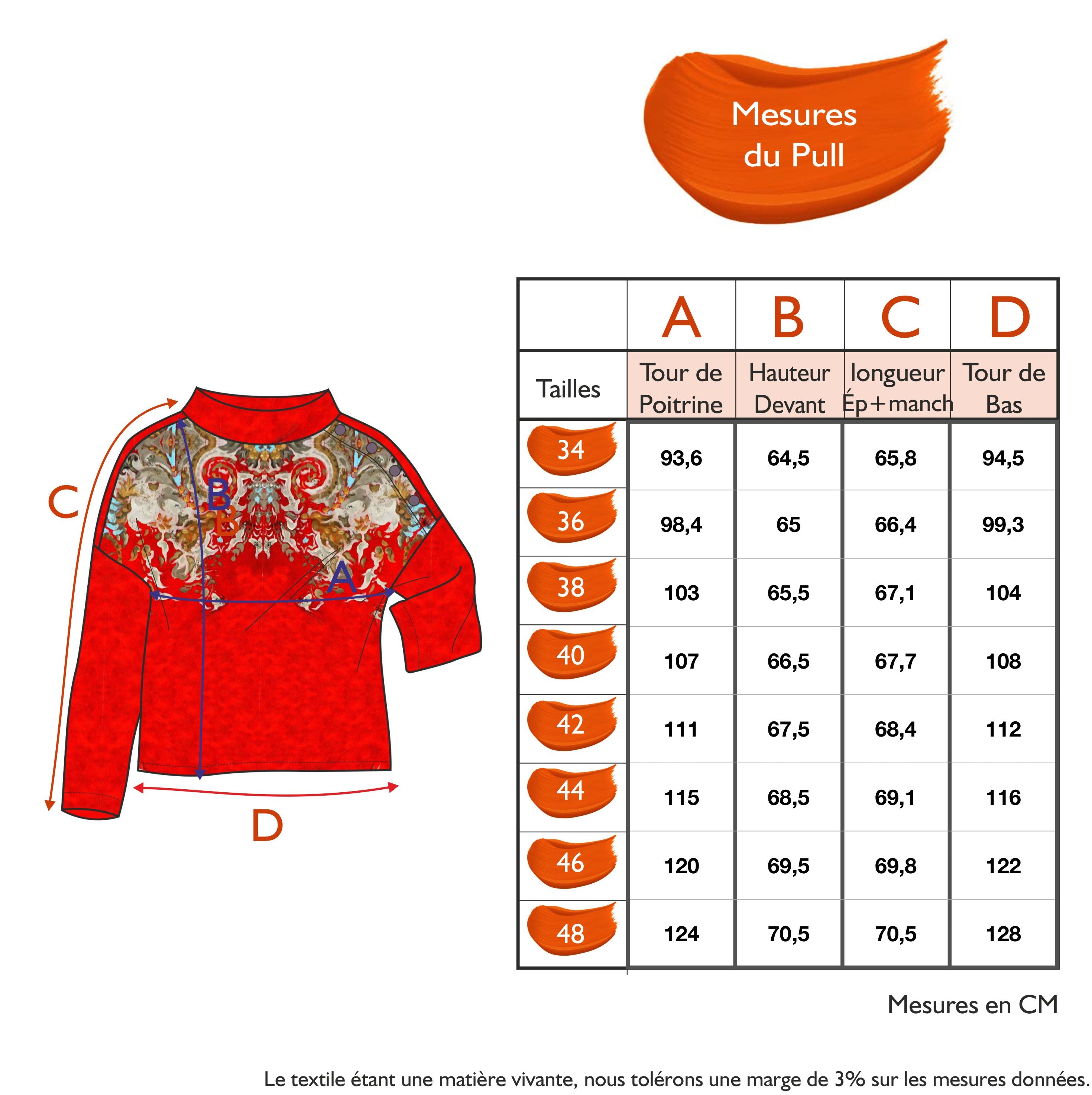 Guide des tailles - LE PULL | ABRUZZES