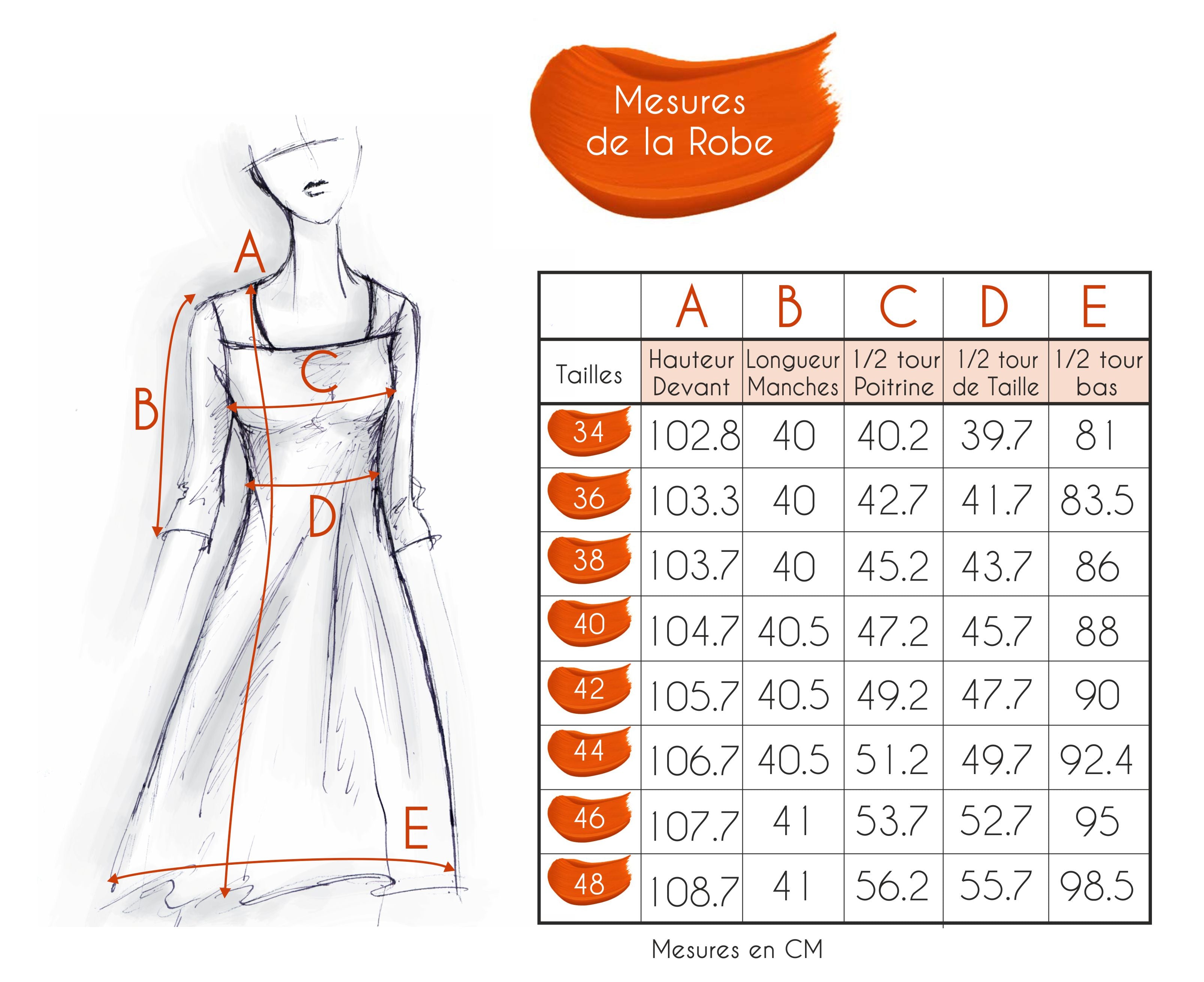 Guide des tailles - LA ROBE | BAHIA