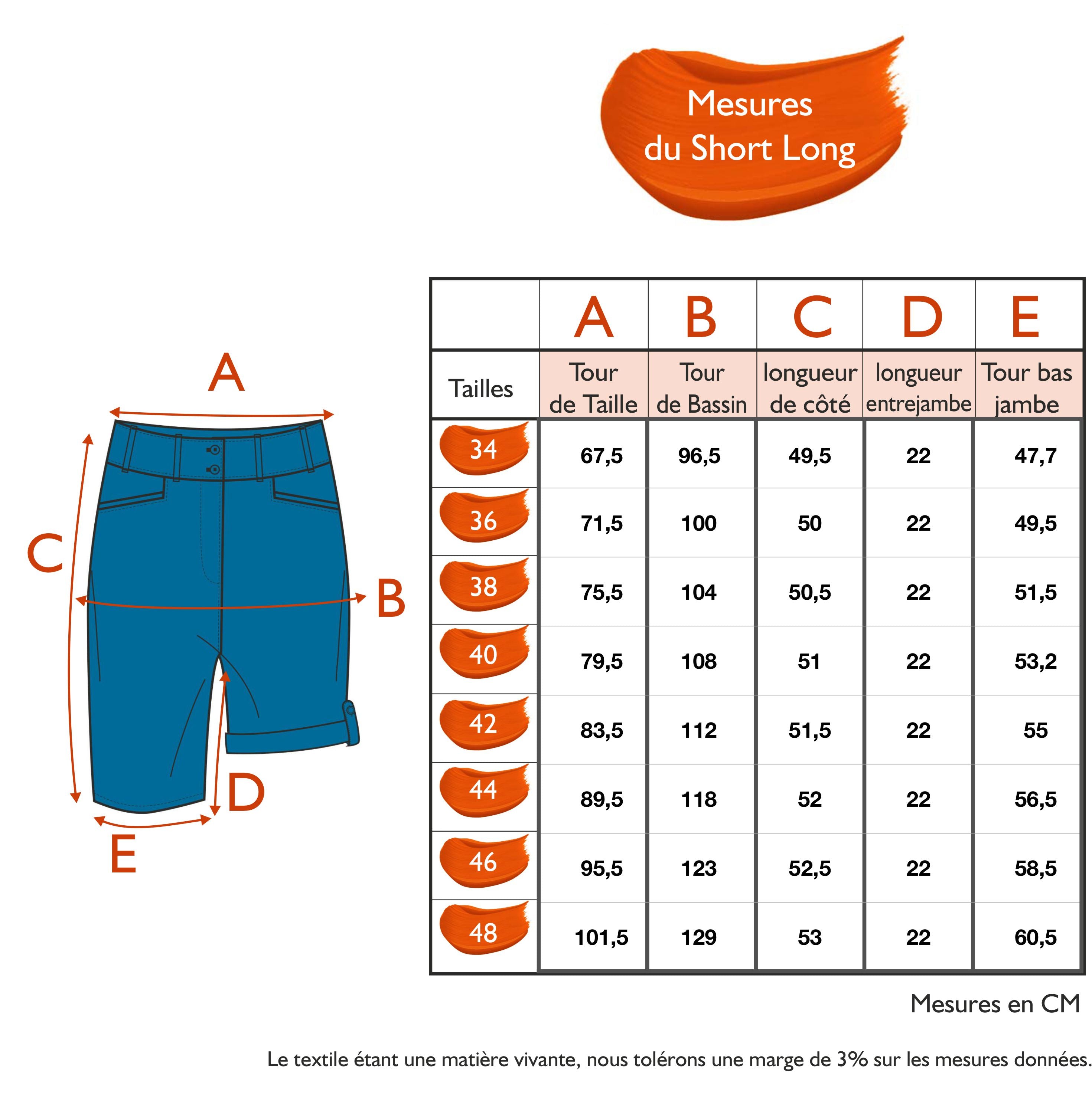 Guide des tailles - LE SHORT LONG | SUPERLYCRA 23