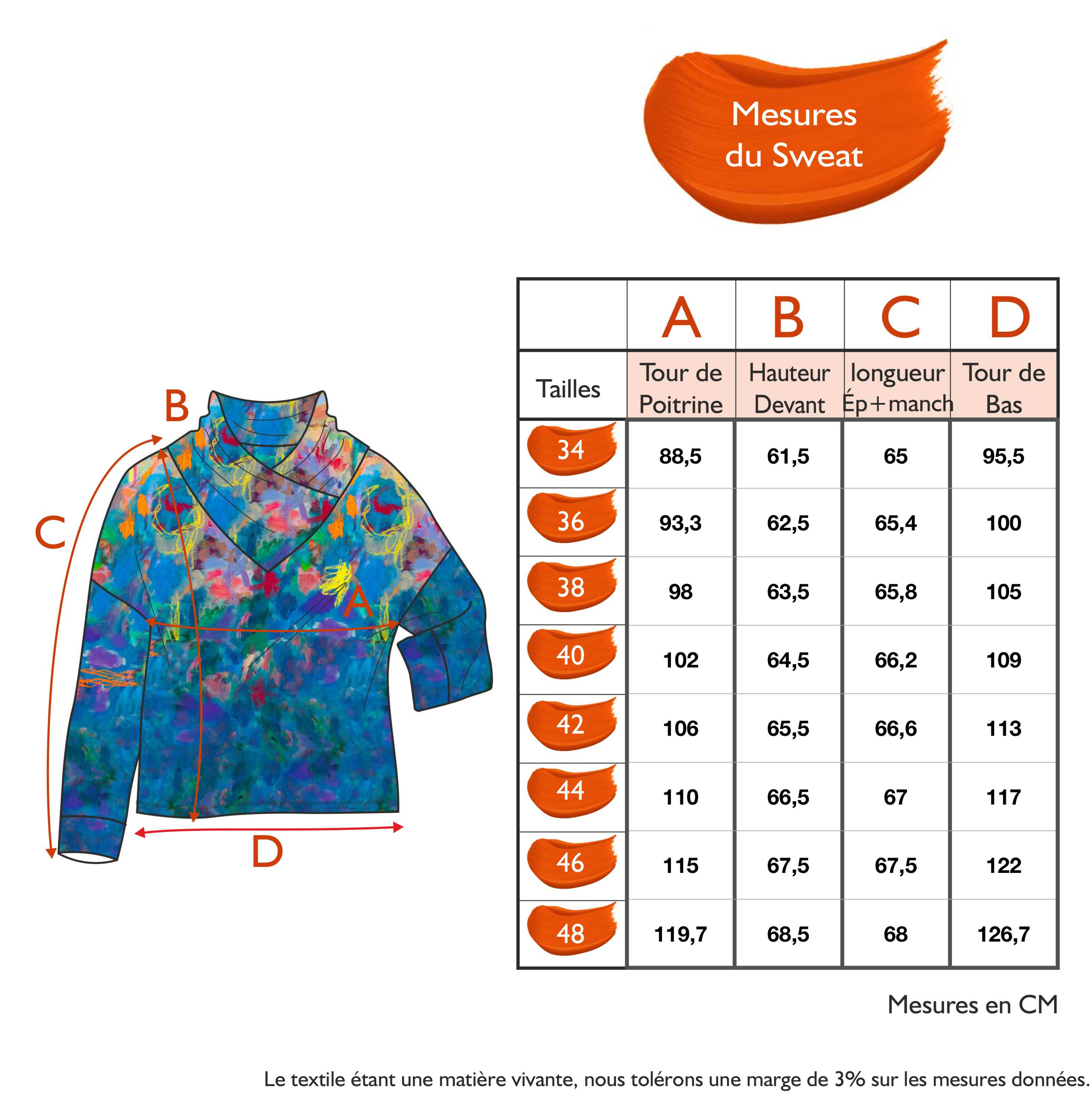 Guide des tailles - LE SWEAT | ÉCOUTONS NOS PAYSAGES