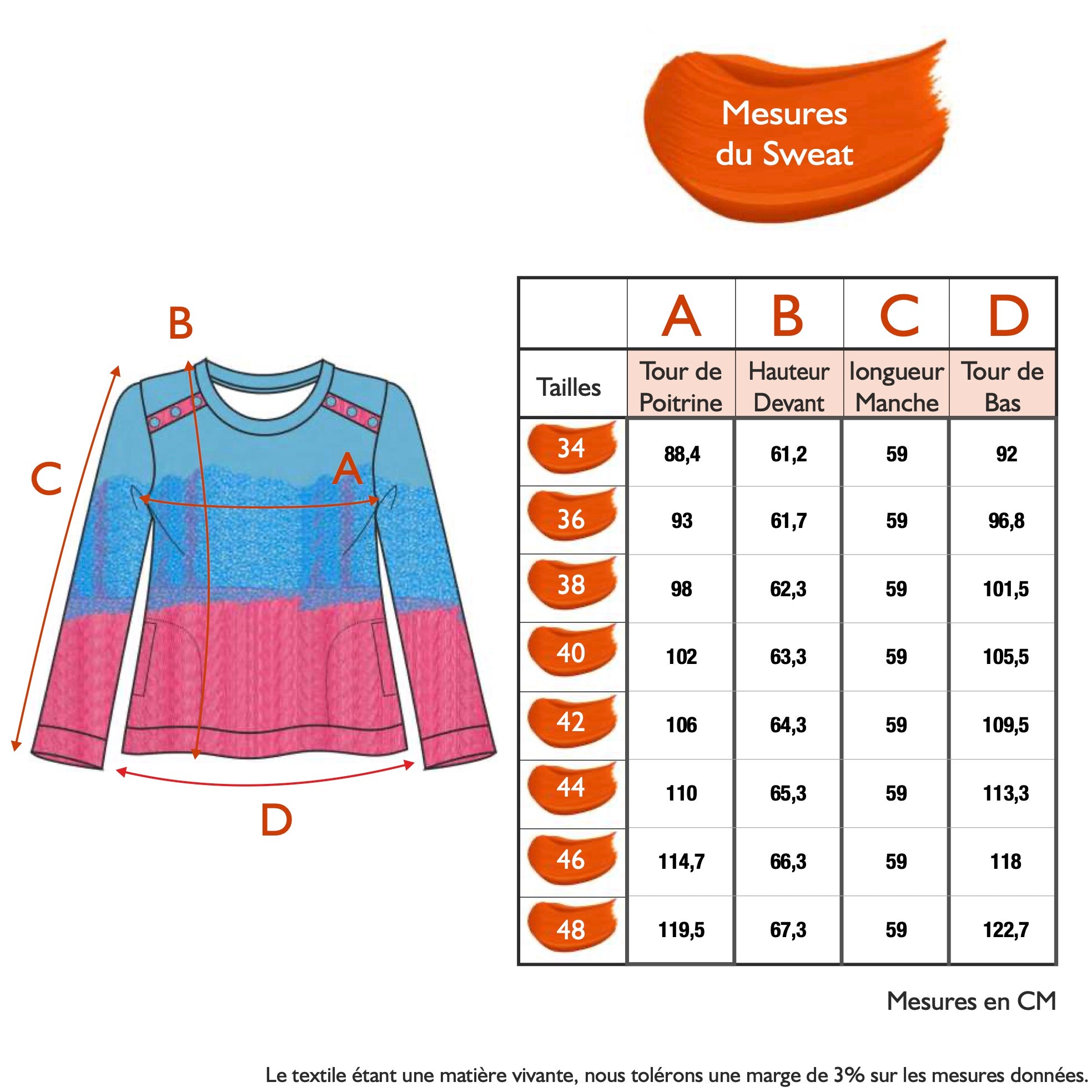 Guide des tailles - LE SWEAT | UN MONDE RECOMPOSÉ