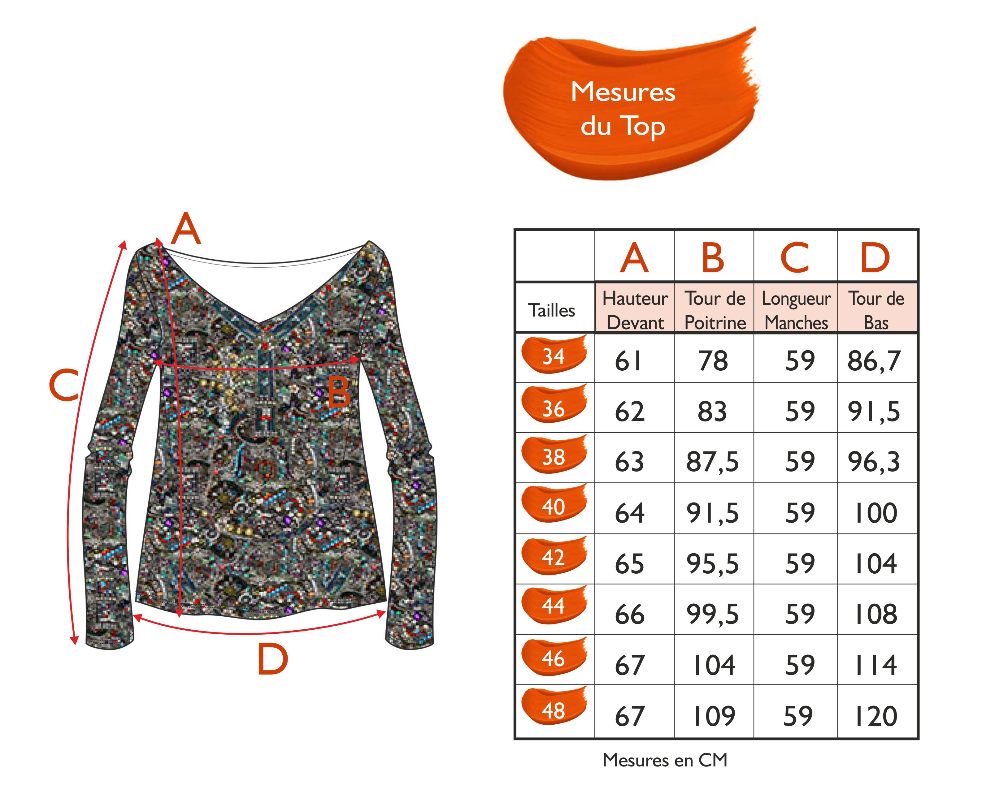 Guide des tailles - LE TOP | RHAPSODY
