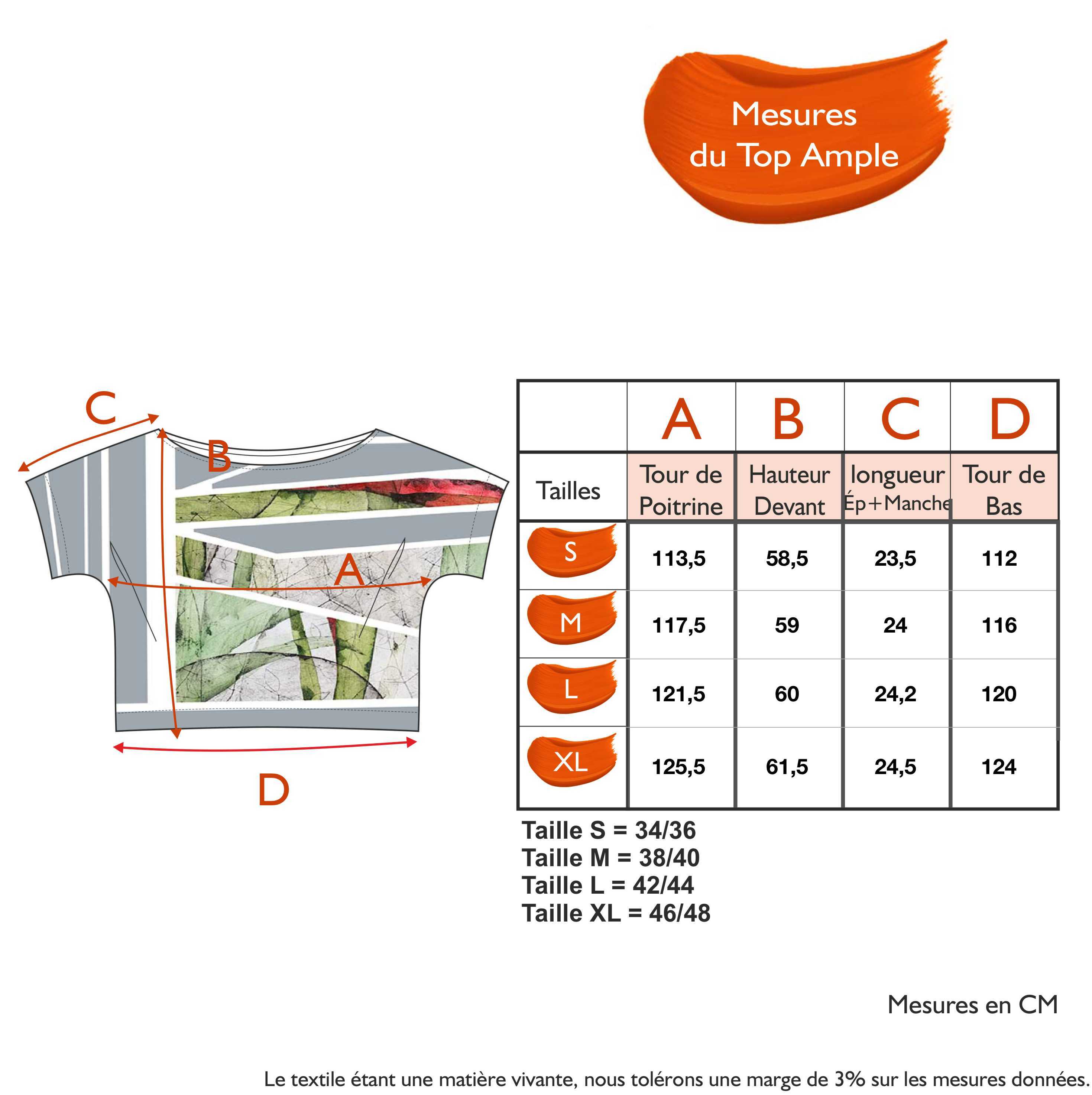 Guide des tailles - LE TOP AMPLE | ECLOSION