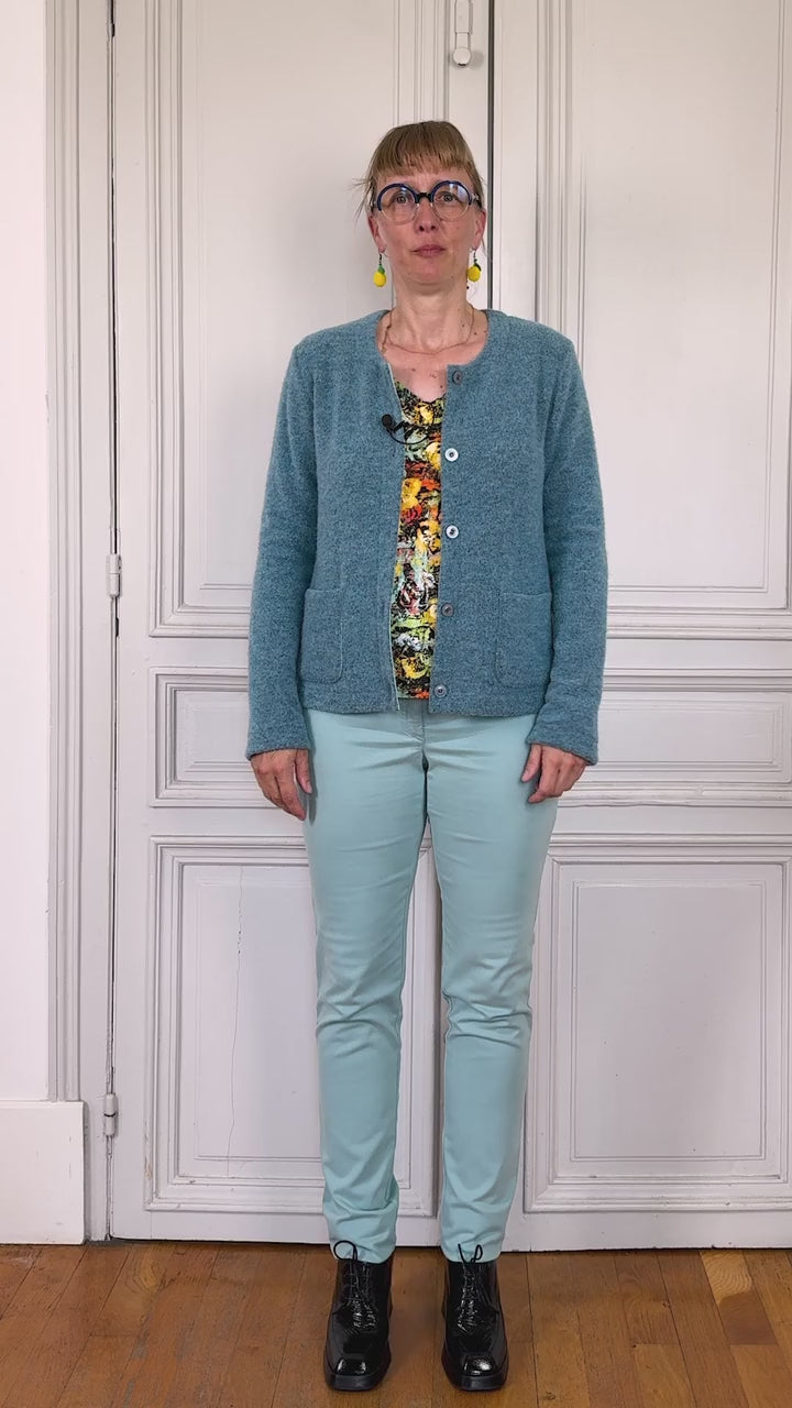 CDB LE CARDIGAN  BLEU PASTEL S52_1