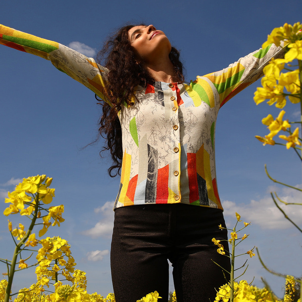 THE PRINTED CARDIGAN | THE WILD GRASS