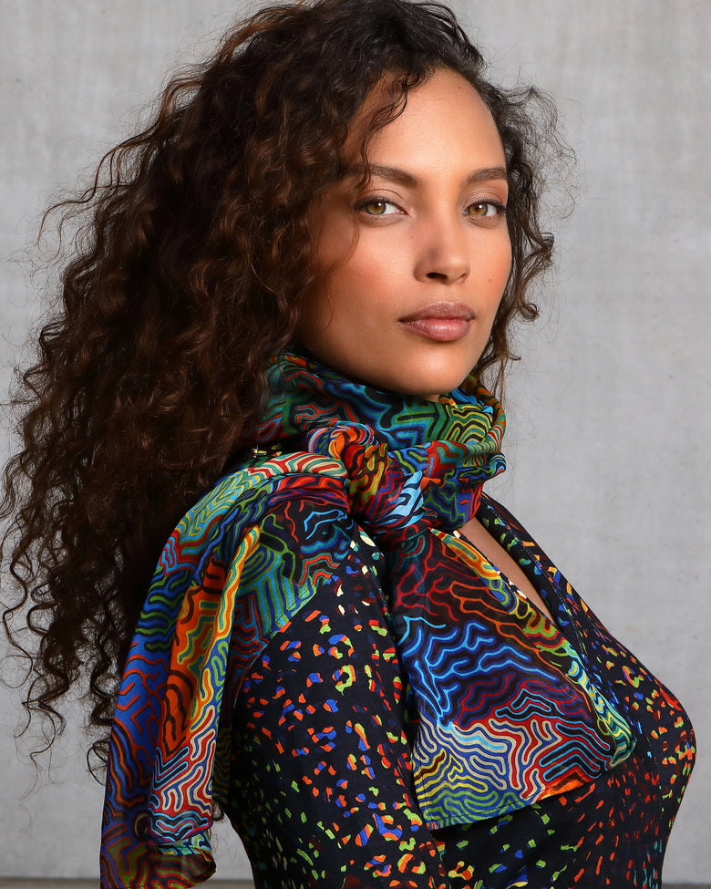 vêtement artist la marque foulard-soie-utopia