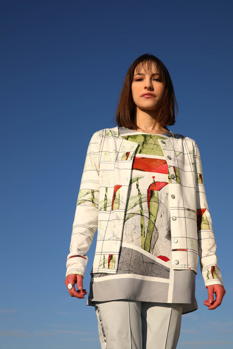 vêtement artist la marque cardigan-imprime-eclosion