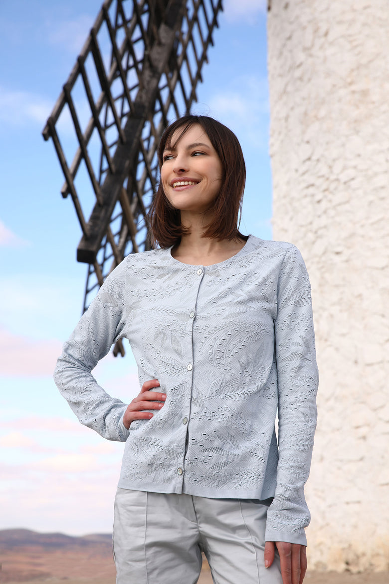 vêtement artist la marque cardigan-uni-eclosion